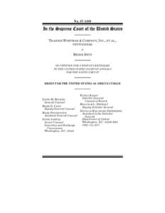 Brief for the United States as Amicus Curiae: Trainer Wortham & Company, Inc., et al., Petitioners v. Heide Betz