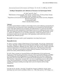 Physical geography / Hydrological modelling / Hydrological transport model / Computer simulation / Runoff model / Conceptual model / Water balance / Storm Water Management Model / Inference engine / Hydrology / Water / Earth