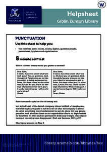 W  Helpsheet Giblin Eunson Library  PUNCTUATION