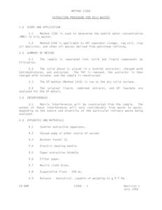 METHOD 1330A EXTRACTION PROCEDURE FOR OILY WASTES 1.0  SCOPE AND APPLICATION