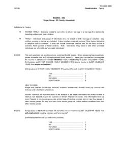 2009 English Family Questionnaire - Income