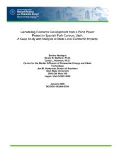 Generating Economic Development from a Wind Power Plant in Spanish Fork Canyon, Utah: A Case Study and Analysis of State-Level Economic Impacts