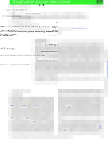 Geophysical Journal International Geophys. J. Int, 67–76 doi: gji/ggw001  GJI Geodynamics and tectonics