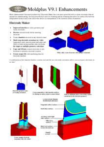 Moldplus V9.1 Enhancements More enhancements! Increased productivity! Electrode Maker has even more powerful tools to create electrodes that are optimal for manufacturing. Several powerful new tools for trimming and un-t