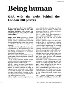 SeptemberBeing human Q&A with the artist behind the London UBI posters Q. Can you give a short 