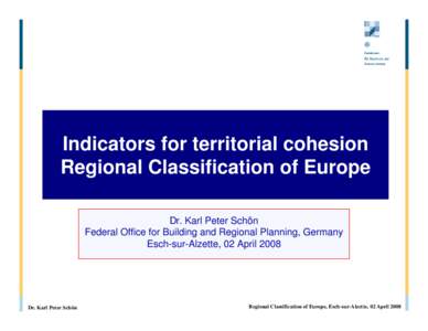 RCE – Regional Classification of Europe