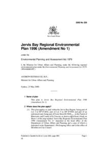 2000 No 229  New South Wales Jervis Bay Regional Environmental Plan[removed]Amendment No 1)