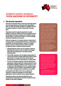 Diversity Council Australia:  Your partner in diversity s  The diversity imperative