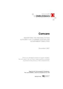 Comcare: Identifying the rehabilitation authority of a former Australian Government employee