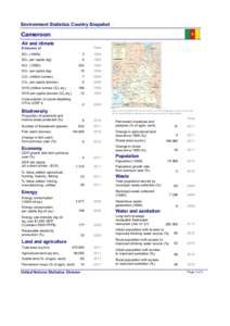 Environment Statistics Country Snapshot  Cameroon Air and climate  Year