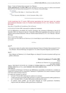 AGD du 27 octobre[removed]Mém. n°223 du 25 novembre 2009, p[removed]Statuts - Centre de Natation Intercommunal «Les Thermes»