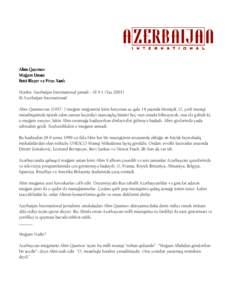 Alim Qas\mov Mu`am Ustas\ Betti Bleyer vw Piruz Xanl\ Mwnbw: Azerbaijan International jurnal\ - AI 9.1 (Yaz 2001) © Azerbaijan International Alim Qas\movunmu`am m^`wnnisi kimi karyeras\ az qala 14 ya]\nda bitm