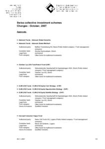 Funds / Financial services / Collective investment schemes / Financial markets / Zurich Cantonal Bank / Specialized investment fund / Custodian bank / Credit Suisse / Catastrophe bond / Financial economics / Investment / Finance