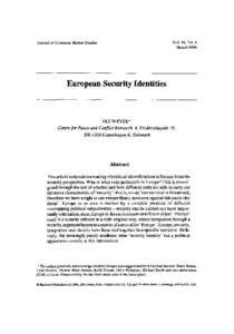 Vol. 34, No. 1 March 1996 Journal of Common Market Studies  European Security Identities