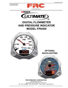 FPA400 Rev150729  Document Number: XE-FPA4PM-R0A  DIGITAL FLOWMETER