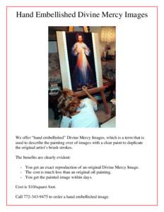 Hand Embellished Divine Mercy Images