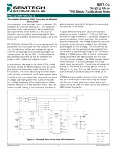 SI97-01  Surging Ideas TVS Diode Application Note PROTECTION PRODUCTS Electrostatic Discharge (ESD) Protection for Ethernet