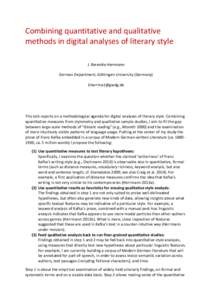 Qualitative research / Franz Kafka / Digital humanities / European people / Literature / Ethology / Evaluation methods / Research methods / Scientific method