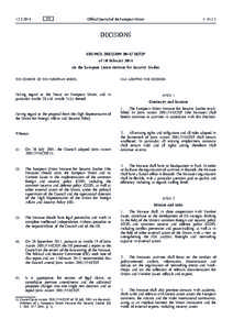 Council Decision[removed]CFSP of 10 February 2014 on the European Union Institute for Security Studies