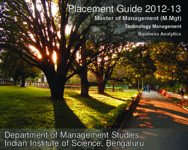 Placement Guide[removed]Master of Management (M.Mgt) Technology Management