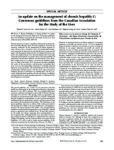 SpeCiAL ArtiCLe  An update on the management of chronic hepatitis C: Consensus guidelines from the Canadian Association for the Study of the Liver Robert P Myers MD MSc1, Alnoor Ramji MD2, Marc Bilodeau MD3, Stephen Wong