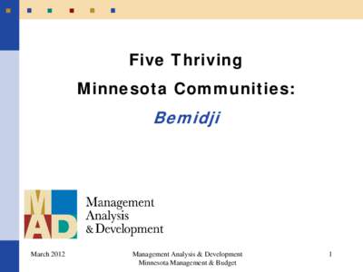 Five Thriving Minnesota Communities: Bemidji  March 2012