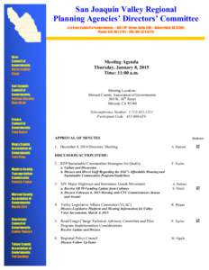 San Joaquin Valley Regional Planning Agencies’ Directors’ Committee c/o Kern Council of Governments – 1401 19th Street, Suite 300 – Bakersfield, CAPhone:  – FAX: Kern