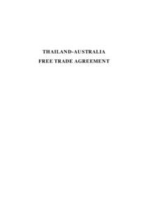 THAILAND-AUSTRALIA FREE TRADE AGREEMENT CHAPTER 7 INDUSTRIAL TECHNICAL BARRIERS TO TRADE
