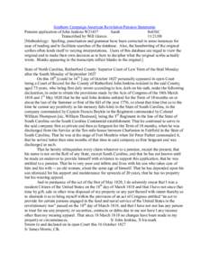 Southern Campaign American Revolution Pension Statements Pension application of John Jenkins W21457 Sarah fn43SC Transcribed by Will Graves[removed]