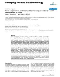 Emerging Themes in Epidemiology BioMed Central Open Access  Analytic perspective