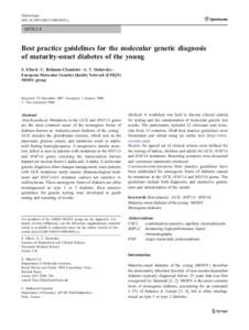 Diabetologia DOIs00125y ARTICLE  Best practice guidelines for the molecular genetic diagnosis
