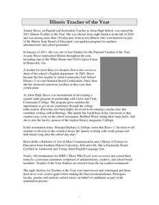 North Central Association of Colleges and Schools / Education / Illinois / Alton /  Illinois / Southern Illinois University / National Teacher of the Year / Illinois State University / Teacher / American Association of State Colleges and Universities / Association of Public and Land-Grant Universities / McLean County /  Illinois