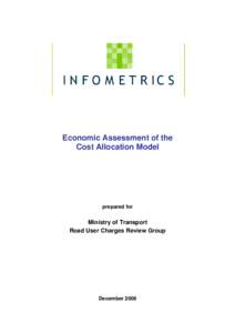 Economic Assessment of the Cost Allocation Model - December 2008
