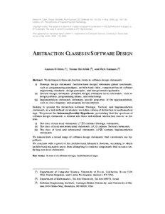 Abstraction Classes in Software Design