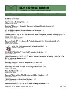 NLM Technical Bulletin - September-October 2008