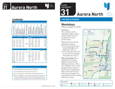Presto card / Aurora GO Station / Greater Toronto Area / SY Aurora / Yonge Street / Bloor-Yonge / Bathurst Street / York Region Transit / Ontario / Viva / Provinces and territories of Canada