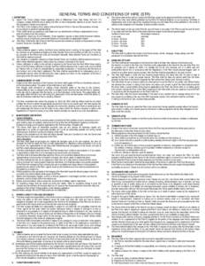 GENERAL TERMS AND CONDITIONS OF HIRE (STR)  1. DEFINITIONS (a) Impact Fork Trucks Limited whose registered office is Wilberforce Court, High Street, Hull HU1 1YJ (company number[removed]who is letting the Plant on hire 