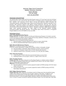 Kentucky Space Grant Consortium Western Kentucky University Karen Hackney[removed]www.wku.edu/KSGC PROGRAM DESCRIPTION