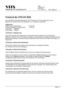 VITS PostfachZürich TelVerband der ICT-TechnikerInnen TS