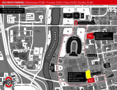 OSU Invite Parking | Wednesday[removed]), Thursday[removed]), Friday[removed] ), Sunday[removed]NOTE: All parking on Sunday[removed]in Neil Ave. Garage Bus parking (all day)