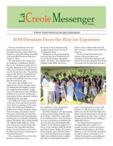 La  Creole Messenger Fall[removed]A River Road Historical Society Publication