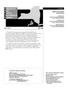 Contents Asthma Among Adult New Yorkers Patricia M. Fritz, Bureau of Toxic Substance Assessment Center for Environmental Health