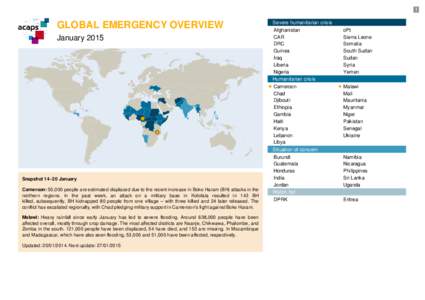 1  GLOBAL EMERGENCY OVERVIEW January[removed]Snapshot 14–20 January