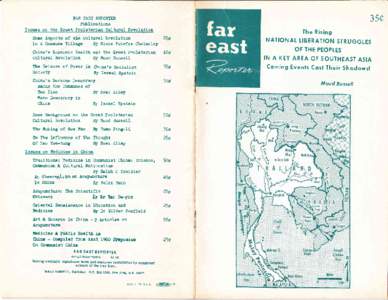 35  FAR EAST REPOBIER Publlcatione Issues on tbe Great Proletarian Orltural Revolution
