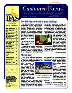 Customer Focus A service update newsletter for valued DAS customers VO LU M E 8 I S S U E 2  Government’s Partner in