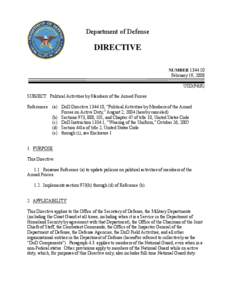 DoD Directive[removed], August 2, 2004