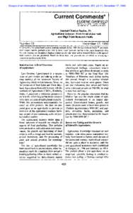 Essays of an Information Scientist, Vol:13, p.455, 1990 Current Contents, #51, p3-11, December 17, 1990  Current Comments” EUGENE GARFIELD INSTITUTE FOR SC1:hTIFiC !RWKMATIGP$B 3501 MARKET ST PHILAGE.R+IA, PA 19104