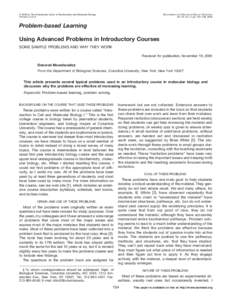 © 2006 by The International Union of Biochemistry and Molecular Biology Printed in U.S.A. BIOCHEMISTRY  AND MOLECULAR BIOLOGY EDUCATION