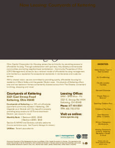 Now Leasing: Courtyards of Kettering  Ohio Capital Corporation for Housing serves the community by providing access to affordable housing. Through collaboration with partners, they develop and renovate communities promot