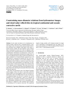 Atmos. Chem. Phys., 14, 11367–11392, 2014 www.atmos-chem-phys.net[removed]doi:[removed]acp[removed] © Author(s[removed]CC Attribution 3.0 License.  Constraining mass–diameter relations from hydrometeor ima